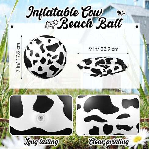 Hungdao 6 Pcs Cartoon Cow Inflatable Bouncy Balls 9 Inch Playground Beach Ball Cow Print Mini Dodgeball Kickball for Beach Pool Party Games Outdoor Indoor Birthday Party Favors in Saudi Arabia