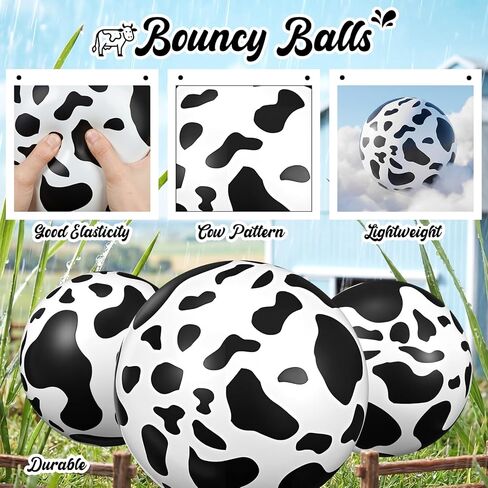 Hungdao 6 Pcs Cartoon Cow Inflatable Bouncy Balls 9 Inch Playground Beach Ball Cow Print Mini Dodgeball Kickball for Beach Pool Party Games Outdoor Indoor Birthday Party Favors in Saudi Arabia