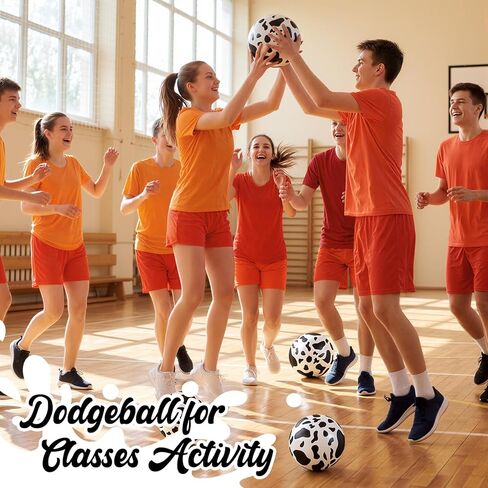 Hungdao 6 Pcs Cartoon Cow Inflatable Bouncy Balls 9 Inch Playground Beach Ball Cow Print Mini Dodgeball Kickball for Beach Pool Party Games Outdoor Indoor Birthday Party Favors in Saudi Arabia