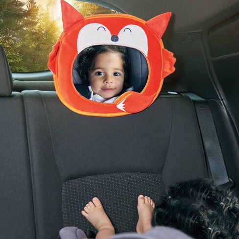Diono Easy View Fox Character, Baby Car Mirror, Safety Car Seat Mirror for Rear Facing Infant, Fully Adjustable, Wide Crystal Clear View, Shatterproof, Crash Tested in Saudi Arabia