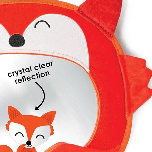Diono Easy View Fox Character, Baby Car Mirror, Safety Car Seat Mirror for Rear Facing Infant, Fully Adjustable, Wide Crystal Clear View, Shatterproof, Crash Tested in Saudi Arabia