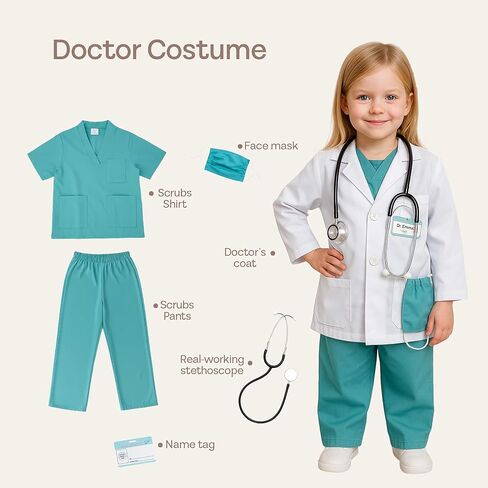 PATHFINDER PANDAS 5-1 Kids Dress Up Clothes & Pretend Play Costumes for Ages 3-7 - Cute Role Play Dress Up Costumes for Boys & Girls with Matching Accessories & Storage Trunk in Saudi Arabia