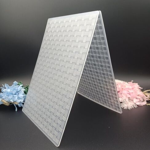 نسج نمط الملمس قوالب النقش 5x7 بوصة المجلدات النقش البلاستيكية لصنع بطاقة DIY سكرابوكينغ ألبوم الصور بطاقة والديكور ورقة الحرف اليدوية in Kuwait