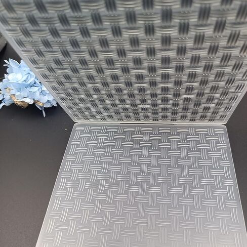نسج نمط الملمس قوالب النقش 5x7 بوصة المجلدات النقش البلاستيكية لصنع بطاقة DIY سكرابوكينغ ألبوم الصور بطاقة والديكور ورقة الحرف اليدوية in Kuwait