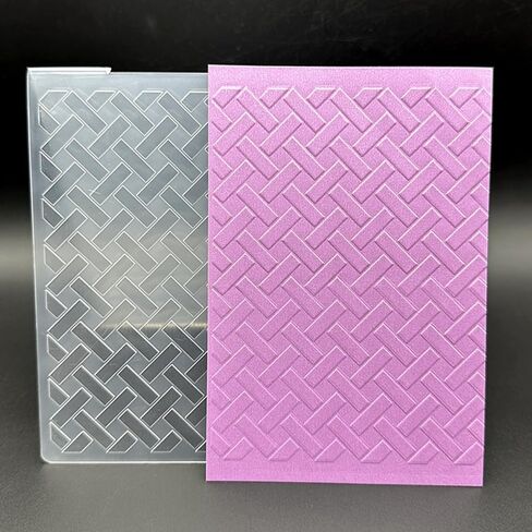 3D Plastic Embossing Folder Template Interlaced Pattern Texture A6 Size for Card Making DIY Scrapbooking Paper Crafting Handmade Crafts Scrapbooking Arts Supplies Scrapbook Decor in Saudi Arabia