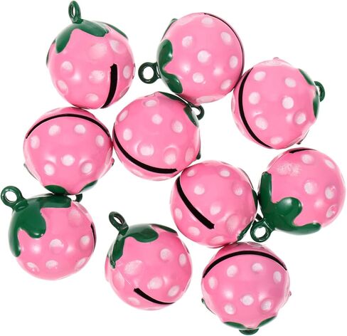 20 pcs Shaped Jingle Supplies Cartoon Pet Charms Necklace Accessories Strawberry Bells Pendants in Saudi Arabia