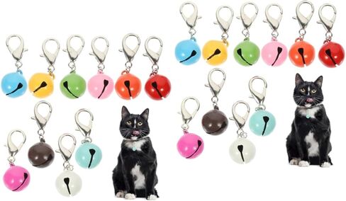 20 Pcs Pet Collar Bell Necklace Decor Cat Bell Clip Dogs Pet Collar Accessories Kitten Metal Bell in Saudi Arabia