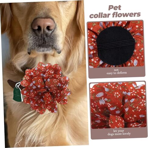 DOITOOL 40pcs Pet Flower Bow Tie Collar Charms for Dogs and Cats Lightweight Floral Accessories for Pet Grooming for Birthdays Christmas and Special Occasions in Saudi Arabia