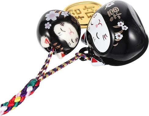 BESTonZON Lucky Cat Bell Car Mirror Hanging Water Bell Decoration Chinese/japanese Wall Decor Car Accesories Car in Saudi Arabia