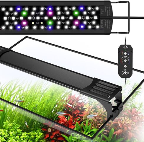 QZQ LED Aquarium Light, 16W Fish Tank Light with 24/7 Lighting Mode, Timer, DIY Mode, Adjustable Brightness, Full Spectrum Aquarium Plant Light with Extendable Brackets for 10-16 Inch Fish Tank in Saudi Arabia