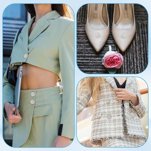 10 قطع من أزرار حجر الراين، خياطة كريستالية على الأزرار، أزرار أحجار الراين الفضية للملابس، خياطة ملابس الزفاف، مستلزمات تزيين الحرف اليدوية in Kuwait