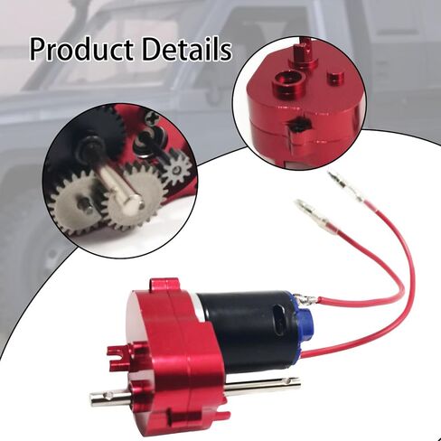 370 Motor Gearbox with 4mm Connector for RC Accessories MN99S, Red in Saudi Arabia