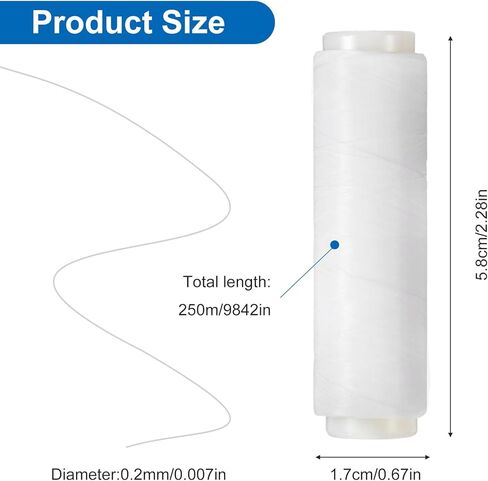 3 Roll Invisible Thread, 820 Feet Fishing String, 0.2mm Invisible String, Clear Nylon Thread for Fishing Line and Sewing Beading in Saudi Arabia