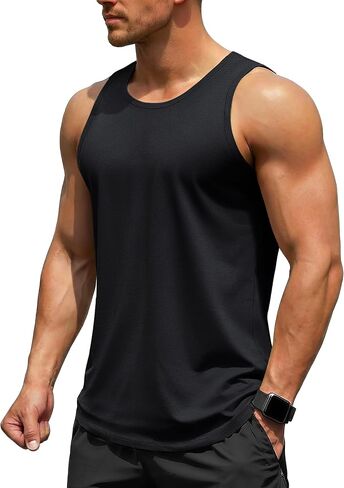 Tacvasen Men Upf 50+ Tank Top Moisture Wicking Summer Tank Workout Gym Mucsle Swim Shirt القمصان التي لا تنقص للرجال in Saudi Arabia