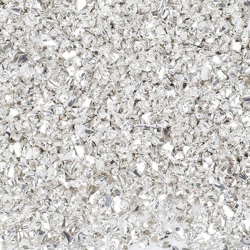 Crushed Glass for Crafts,Silve Irregular Glitter Transparent Gravel Gem Stones for Resin Art Broken Glass Pieces for Crafts Resin Accessories in Saudi Arabia