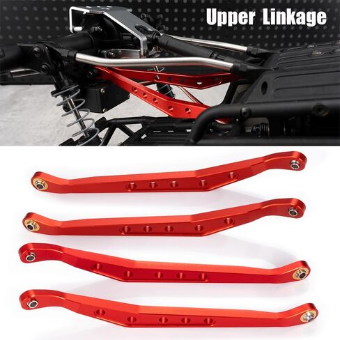 MOHERO Aluminum Linkage Rod Arm Set Upper and Lower Suspension Links Set of 8 for 1/10 Axial Wraith RC Truck (Red) in Saudi Arabia