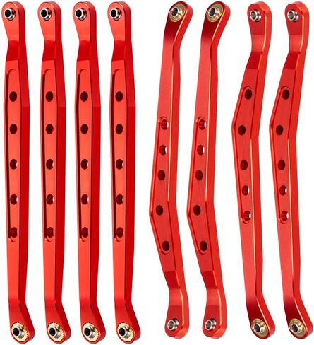 MOHERO Aluminum Linkage Rod Arm Set Upper and Lower Suspension Links Set of 8 for 1/10 Axial Wraith RC Truck (Red) in Saudi Arabia