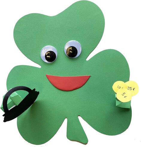 SHAPES ETC. 15 Pcs Shamrock Single Color Super Cut-Outs 8in x 9in Size Spring St. Patrick's Day Irish Classroom Decorations Bulletin Board Decor Kids’ School Craft Projects Teacher Supplies USA Made in Saudi Arabia