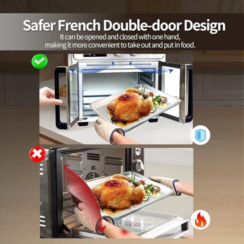 26QT French Door Air Fryer Toaster Oven Combo, 15 Cooking Functions including Rotisserie, and Digital Controls, 30 Recipes & 5 Accessories, Stainless Steel Finish in Saudi Arabia