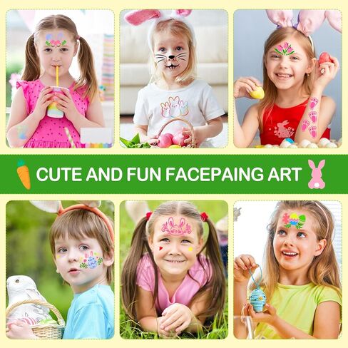 HOWAF 20pcs Easter Face Paint Stencils, Easter Bunny Face Painting Stencils Body Painting Stencils, Spring Flower Easter Egg Bunny Footprint Painting Templates for Easter Party Decor Makeup Supplies in Saudi Arabia
