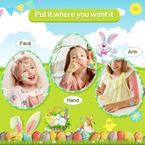 HOWAF 20pcs Easter Face Paint Stencils, Easter Bunny Face Painting Stencils Body Painting Stencils, Spring Flower Easter Egg Bunny Footprint Painting Templates for Easter Party Decor Makeup Supplies in Saudi Arabia