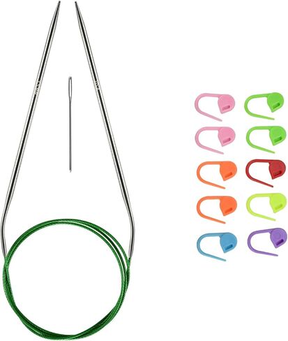 5.5mm/us9 Circular Knitting Needles 40-inch/100cm Ergonomic Design with Anti-Tangle Steel Wire and Smooth Seams Ideal for Sweaters, Scarves, Blankets, and Other Projects in Kuwait