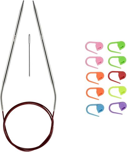 5.5mm/us9 Circular Knitting Needles 40-inch/100cm Ergonomic Design with Anti-Tangle Steel Wire and Smooth Seams Ideal for Sweaters, Scarves, Blankets, and Other Projects in Kuwait