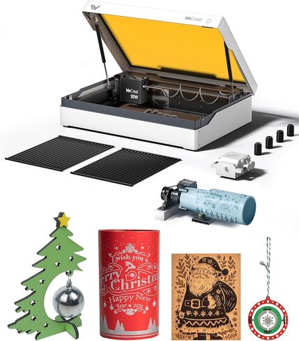 WECREAT Vista 10W Laser Engraving Machine with 9-in 1 Rotary, Smart HD Camera, Compact Diode Desktop Laser Engraver for Beginners DIY Hobbyist Wood Leather Glass Metal Jewelry Gifts Making in Saudi Arabia