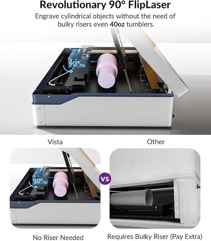 WECREAT Vista 10W Laser Engraving Machine with 9-in 1 Rotary, Smart HD Camera, Compact Diode Desktop Laser Engraver for Beginners DIY Hobbyist Wood Leather Glass Metal Jewelry Gifts Making in Saudi Arabia