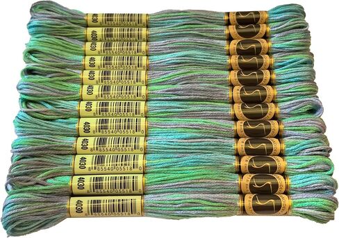 حزمة خيط تطريز بألوان سحرية متنوعة من خيوط الغرز المتقاطعة، 8.7 ياردة، حديقة مونيتس، حزمة من 12 خصلة من الخيوط in Kuwait