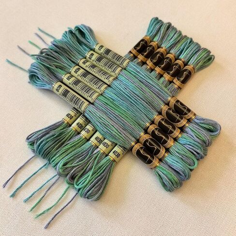 حزمة خيط تطريز بألوان سحرية متنوعة من خيوط الغرز المتقاطعة، 8.7 ياردة، حديقة مونيتس، حزمة من 12 خصلة من الخيوط in Kuwait