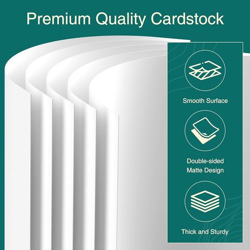 Cardstock 5 × 7 بوصة، 110 ورقة 190 جرامًا للمتر المربع ورق ثقيل الوزن من الورق الأبيض للطابعة، مثالي لدعوات الزفاف، وبطاقات DIY، والبطاقات البريدية، والصور، والفنون والحرف اليدوية in Kuwait