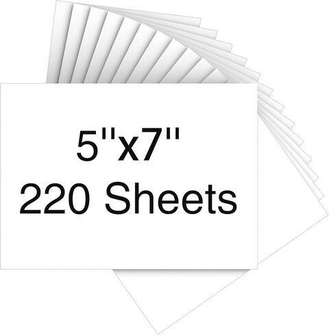 Cardstock 5 × 7 بوصة، 110 ورقة 190 جرامًا للمتر المربع ورق ثقيل الوزن من الورق الأبيض للطابعة، مثالي لدعوات الزفاف، وبطاقات DIY، والبطاقات البريدية، والصور، والفنون والحرف اليدوية in Kuwait