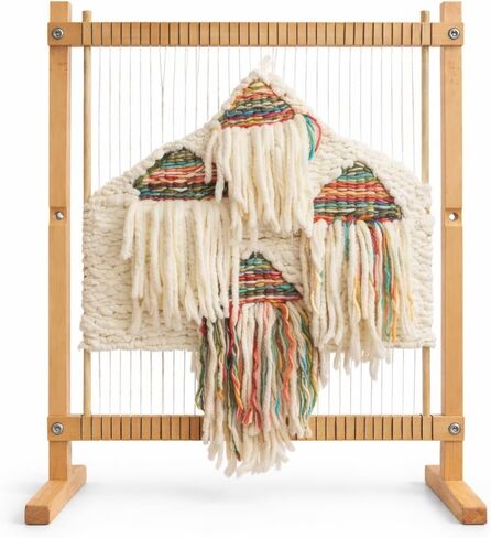Large Wooden Weaving Loom Kit for Beginners | Adjustable Vertical Loom Frame with Tools | DIY Hand Weaving Craft Kit for Wall Art, Tapestry, and Yarn Projects in Saudi Arabia
