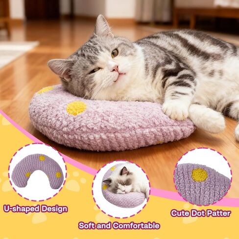 Calming Pillow for Small Medium Cats and Dogs Soft Fluffy Pet Pillow Anxiety Relief with Cute Embroidery Pattern in Saudi Arabia