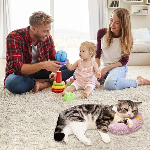 Calming Pillow for Small Medium Cats and Dogs Soft Fluffy Pet Pillow Anxiety Relief with Cute Embroidery Pattern in Saudi Arabia