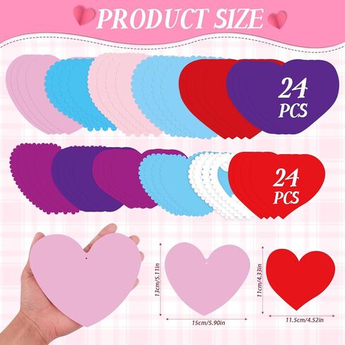 CCINEE 24 Sets Valentine's Day Heart Craft Kits DIY Heart Craft Set for School Gift Valentine's Day Wedding DIY Craft Supplies in Saudi Arabia