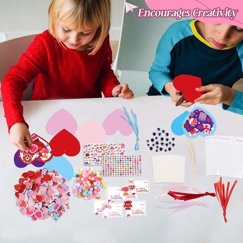 CCINEE 24 Sets Valentine's Day Heart Craft Kits DIY Heart Craft Set for School Gift Valentine's Day Wedding DIY Craft Supplies in Saudi Arabia