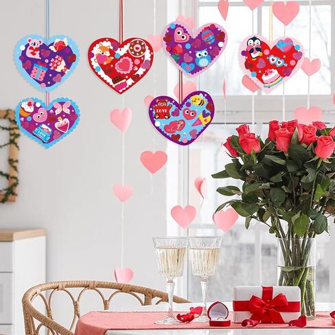 CCINEE 24 Sets Valentine's Day Heart Craft Kits DIY Heart Craft Set for School Gift Valentine's Day Wedding DIY Craft Supplies in Saudi Arabia