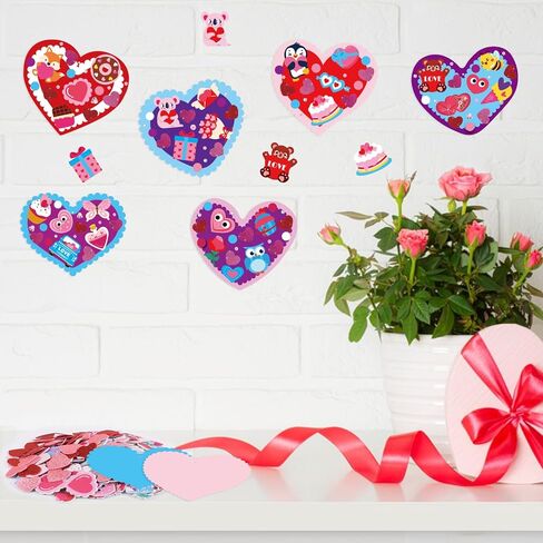 CCINEE 24 Sets Valentine's Day Heart Craft Kits DIY Heart Craft Set for School Gift Valentine's Day Wedding DIY Craft Supplies in Saudi Arabia