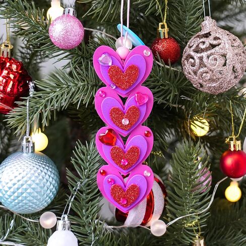Winlyn 36 Sets Valentine's Day Decorations DIY Heart Bookmarks Valentine Craft Kits Blank Foam Heart Bookmarks Hearts Foam Stickers for Kids Classroom Activities Reading Party Favors Gift Exchange in Saudi Arabia