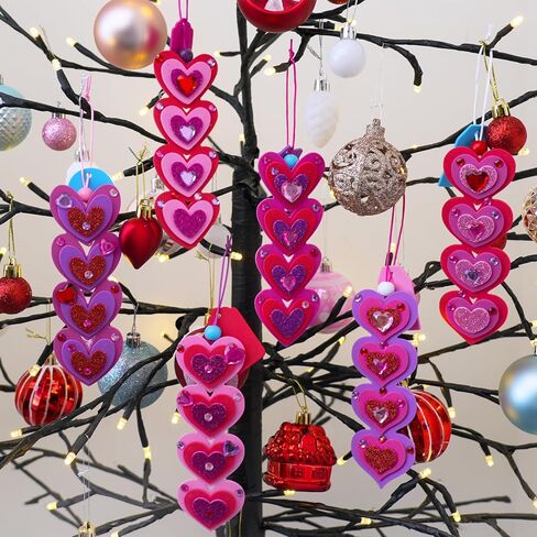 Winlyn 36 Sets Valentine's Day Decorations DIY Heart Bookmarks Valentine Craft Kits Blank Foam Heart Bookmarks Hearts Foam Stickers for Kids Classroom Activities Reading Party Favors Gift Exchange in Saudi Arabia