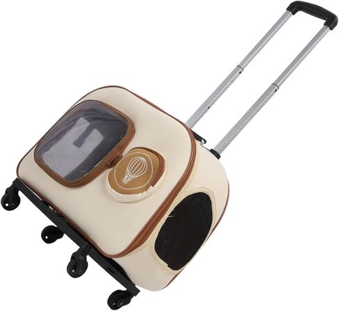 Focket Rolling Cat Carrier, Portable Carrier with Wheels for a Cat Under 12.5kg, Breathable Travel Bag for Walking for Camping Camping Flight in Saudi Arabia