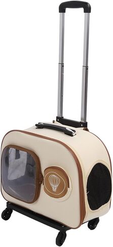 Focket Rolling Cat Carrier, Portable Carrier with Wheels for a Cat Under 12.5kg, Breathable Travel Bag for Walking for Camping Camping Flight in Saudi Arabia