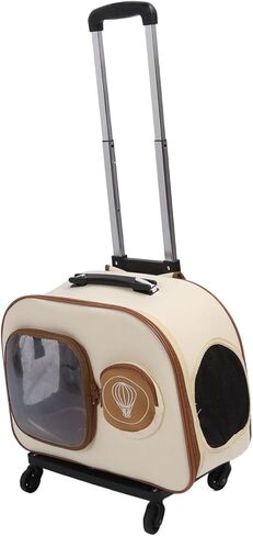 Focket Rolling Cat Carrier, Portable Carrier with Wheels for a Cat Under 12.5kg, Breathable Travel Bag for Walking for Camping Camping Flight in Saudi Arabia