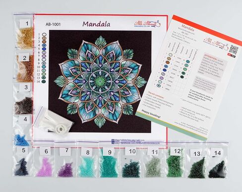 AllAboutEmbroideryUA Bead Embroidery kit Mandala AB-1001 Beaded Cross Stitch kit in Saudi Arabia