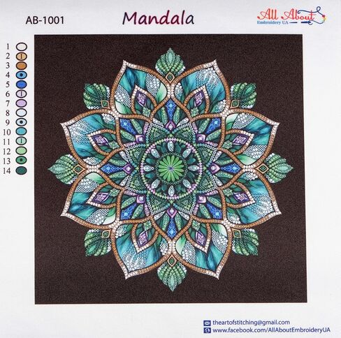 AllAboutEmbroideryUA Bead Embroidery kit Mandala AB-1001 Beaded Cross Stitch kit in Saudi Arabia