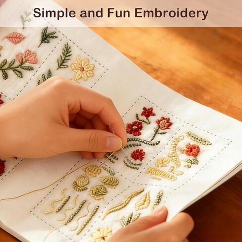 كتاب غرز التطريز SolaceShine، كتاب عدة التطريز، 2026 كتاب غرز DIY جديد مع أدوات الخياطة والبرامج التعليمية، مجموعة تدريب محمولة للمبتدئين والمتحمسين in Kuwait