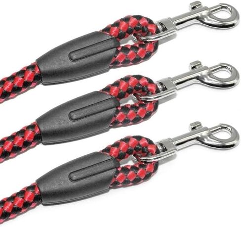 Adjustable Nylon 3 Way No-Tangle Triple Couple Pet Dog Walking Leash Lead with Padded Soft Handle Breakaway 3 Heads Lead Leash in Saudi Arabia
