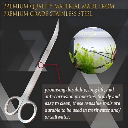 Long Aquarium Scissors for Plants 9.8 inches, Aquascaping Scissors Curved, Aquarium Plant Trimmer, Aquascape Tools, Terrarium Tools for Plants in Saudi Arabia
